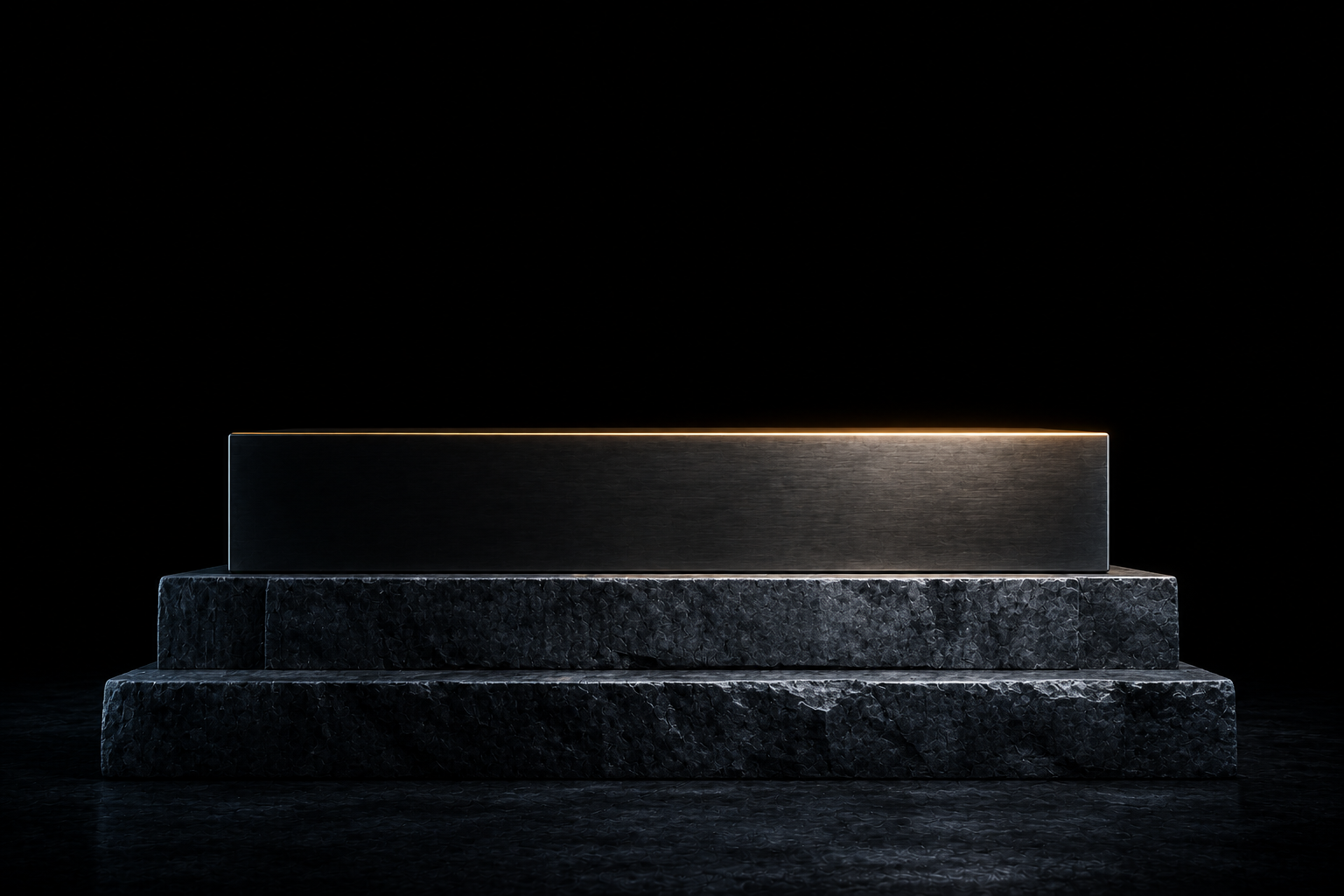 A new steel block set on a heavy stone foundation, with nothing built above it